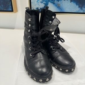 Schutz leather studded combat boots